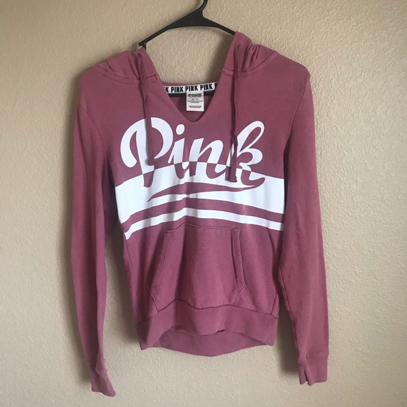 PINK Victoria's Secret Sweaters - VS PINK Dark Rose Hoodie
